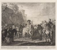 KG 12860
<br/>
Hull belaagd door de koning, 3 april 1642.
<br/>
<em>Tardieu, Nicolas Henri (1674-1749)</em>